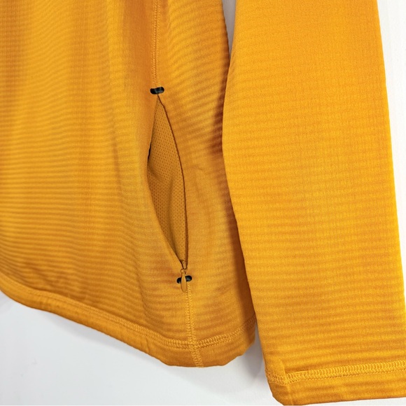 Orvis Orange Ribbed Thermal Long Sleeve Performance Layer Quarter Zip Pullover - Picture 12 of 16
